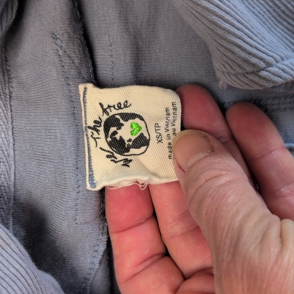 Free People We The Free Oversized Henley Blue XS - Picture 3 of 6